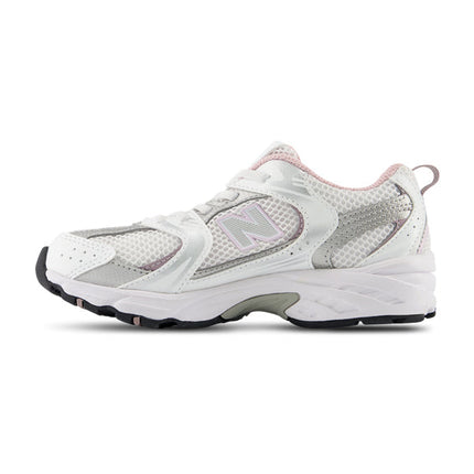 New Balance Little Kid's 530 White with Mid Century Pink PZ530GK