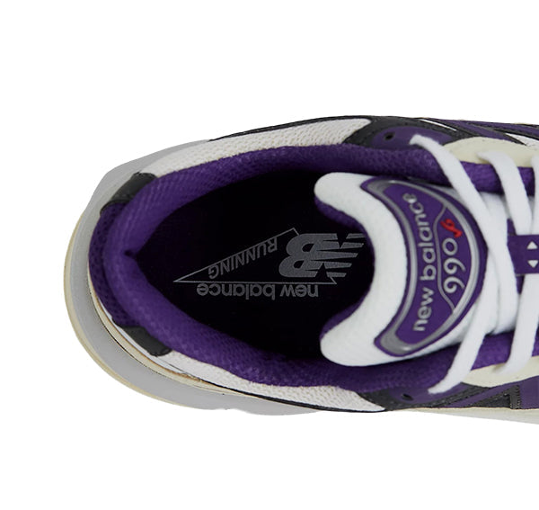 New Balance Unisex Made in USA 990v6 White with Black Plum and Phantom U990WB6
