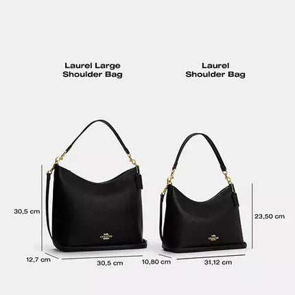 Coach Women's Laurel Large Shoulder Bag In Signature Canvas Gold/Walnut/Black