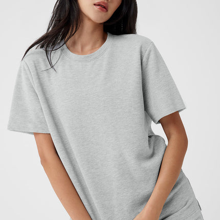 alo Women's Chill Short Sleeve - Athletic Heather Grey