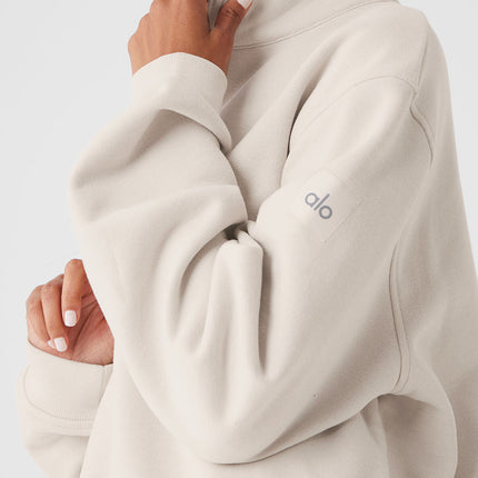 alo Women's Renown Heavy Weight 1/4 Zip - Bone