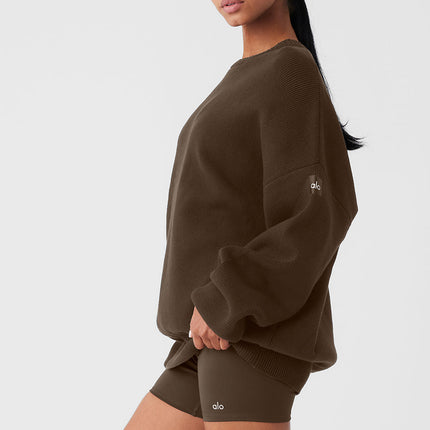 alo Women's Scholar Crew Neck Sweater - Espresso
