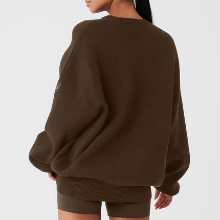 alo Women's Scholar Crew Neck Sweater - Espresso