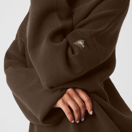 alo Women's Scholar Crew Neck Sweater - Espresso