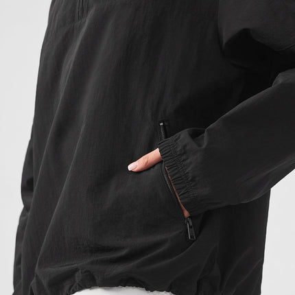 alo Women's Lightweight Takeaway Track Pullover - Black