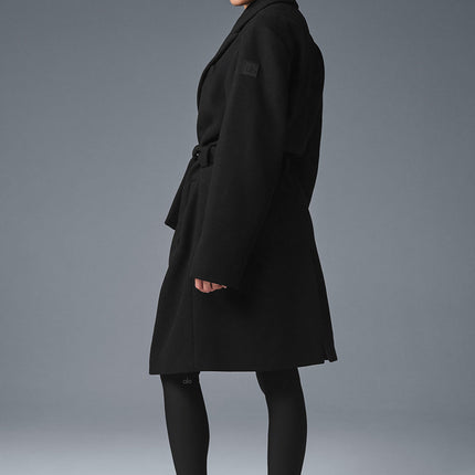 alo Women's Wool Gameday Overcoat - Black
