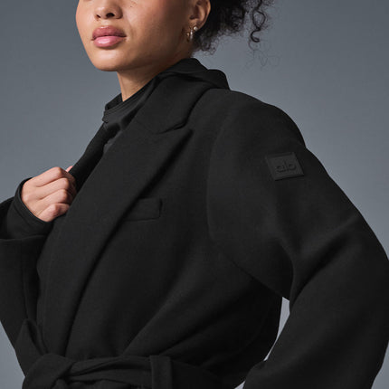 alo Women's Wool Gameday Overcoat - Black