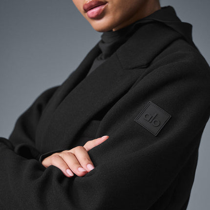 alo Women's Wool Gameday Overcoat - Black