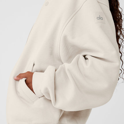 alo Women's Renown Varsity Jacket - Bone