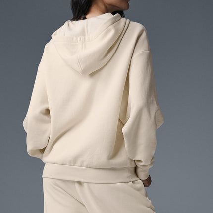 alo Women's Accolade Full Zip Hoodie - Oat Milk