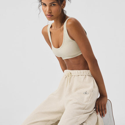 alo Women's Accolade Straight Leg Sweatpant - Oatmeal Heather