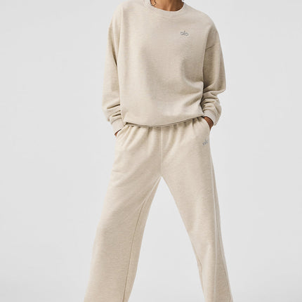 alo Women's Accolade Straight Leg Sweatpant - Oatmeal Heather