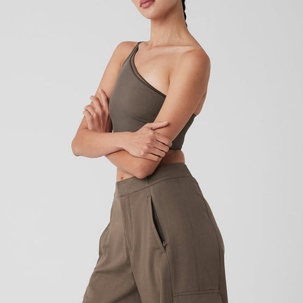 alo Women's Mesh Sheer Illusion Tank - Olive Tree