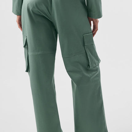 alo Women's High-Waist Night Out Cargo Trouser - Botanical Green