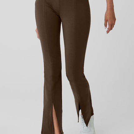 alo Women's Airbrush High-Waist 7/8 Flutter Legging - Espresso