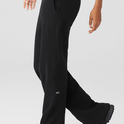 alo Women's High-Waist Free Time Straight Leg Sweatpant - Black