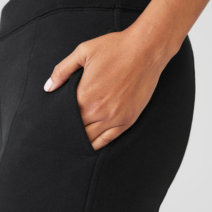alo Women's High-Waist Free Time Straight Leg Sweatpant - Black