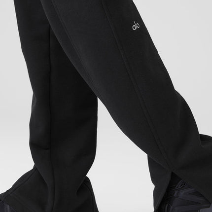 alo Women's High-Waist Free Time Straight Leg Sweatpant - Black