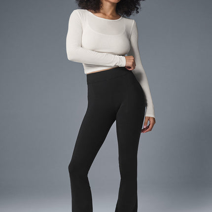 alo Women's Airbrush High-Waist Kick-Back Legging - Black