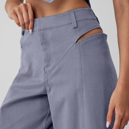 alo Women's High-Waist Risk Taker Trouser - Fog