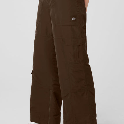 alo Women's High-Waist Ski-Moto Puffer Pant - Espresso