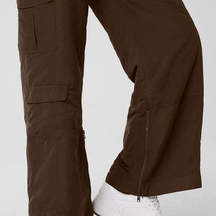 alo Women's High-Waist Ski-Moto Puffer Pant - Espresso