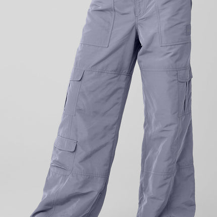 alo Women's High-Waist Ski-Moto Puffer Pant - Fog