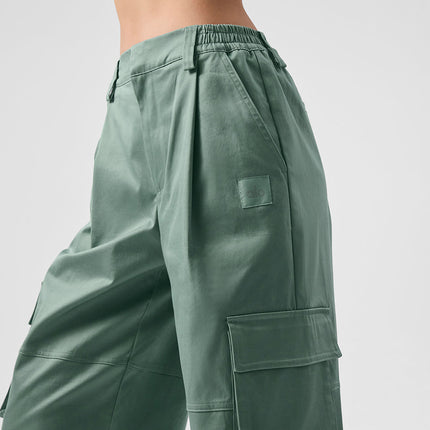 alo Women's High-Waist Night Out Cargo Trouser - Botanical Green