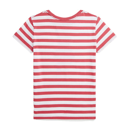 Polo Ralph Lauren Girl's Striped Polo Bear Cotton Jersey Tee Nantucket Red Stripe