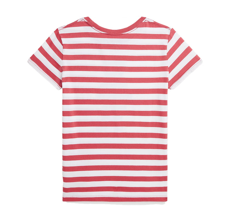 Polo Ralph Lauren Girl's Striped Polo Bear Cotton Jersey Tee Nantucket Red Stripe