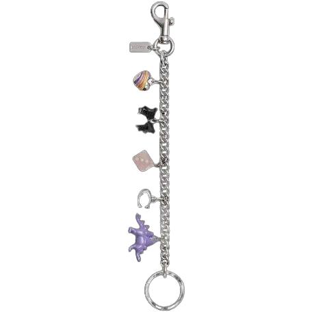 Coach Women's Motif Chain Bag Charm Silver/Multi