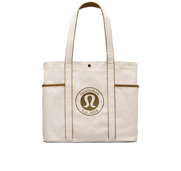 lululemon Unisex Daily Multi Pocket Canvas Tote Bag 20L Logo Natural/Artifact