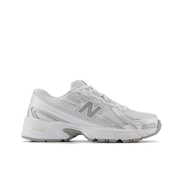 New Balance Grade School 740 White with Silver Metalic GR740WM
