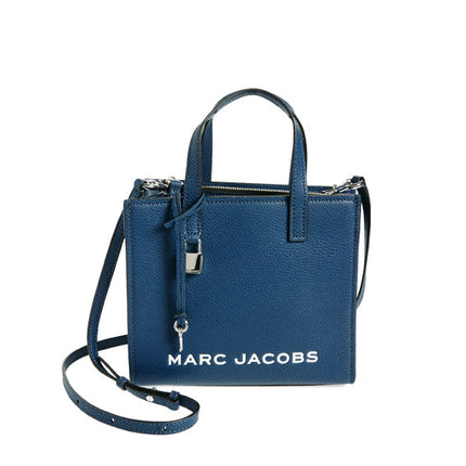 Marc Jacobs Women's Mini Grind Branded Leather Tote Bag Azure Blue