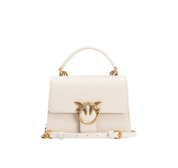 Pinko Women's Mini Love Bag One Top Handle Light Simply White