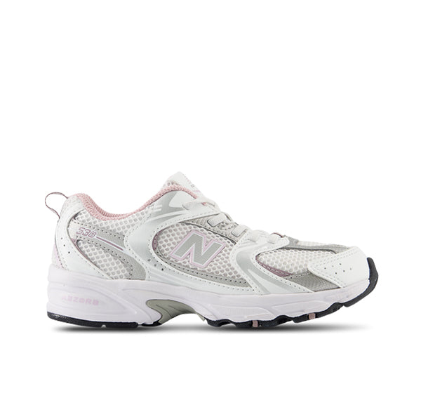 New Balance Little Kid's 530 White with Mid Century Pink PZ530GK