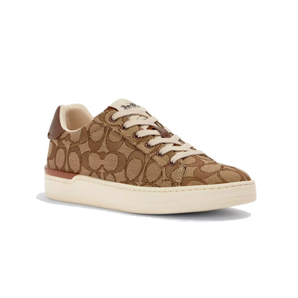 Coach Women's Clip Low Top Sneaker Khaki/Saddle