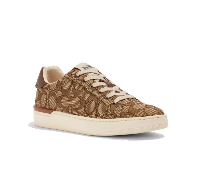 Coach Women's Clip Low Top Sneaker Khaki/Saddle