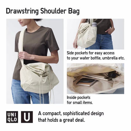 Uniqlo Unisex Drawstring Shoulder Bag 09 Black