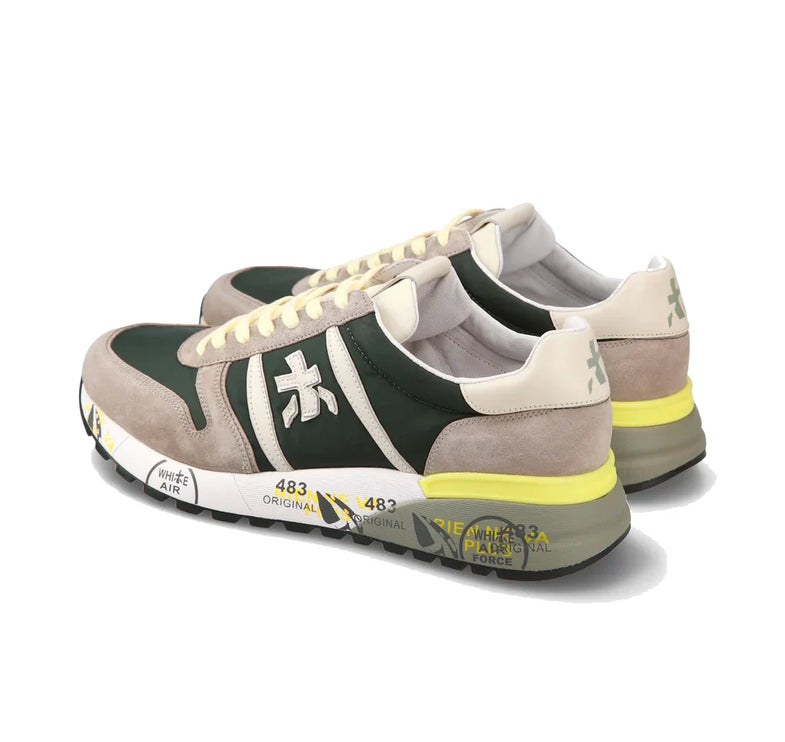 Premiata Men's Lander Sneakers Beige/Green 6632