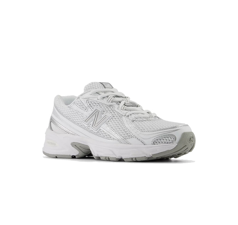 New Balance Grade School 740 White with Silver Metalic GR740WM