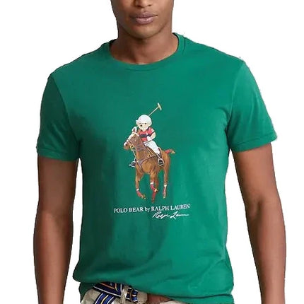 Polo Ralph Lauren Men's Classic Fit Polo Bear & Big Pony T-Shirt Green