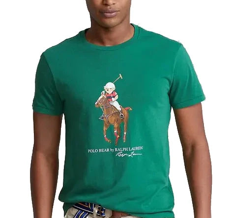 Polo Ralph Lauren Men's Classic Fit Polo Bear & Big Pony T-Shirt Green