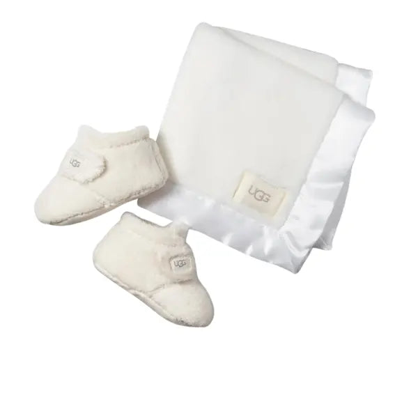 UGG Baby Bixbee Bootie And Lovey Blanket Vanilla