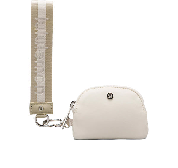 lululemon Unisex Dual Pouch Wristlet Raw Linen White Opal White