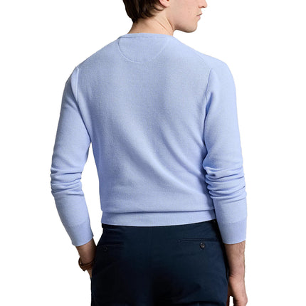 Polo Ralph Lauren Men's Textured Cotton Crewneck Sweater Blue Hyacinth