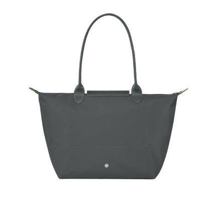 Longchamp Women's Le Pliage Green L Tote Bag Graphite Recycled Canvas