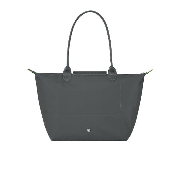 Longchamp Women's Le Pliage Green L Tote Bag Graphite Recycled Canvas