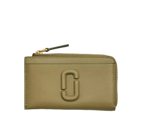 Marc Jacobs Women's The Leather J Marc Top Zip Multi Wallet Light Moss