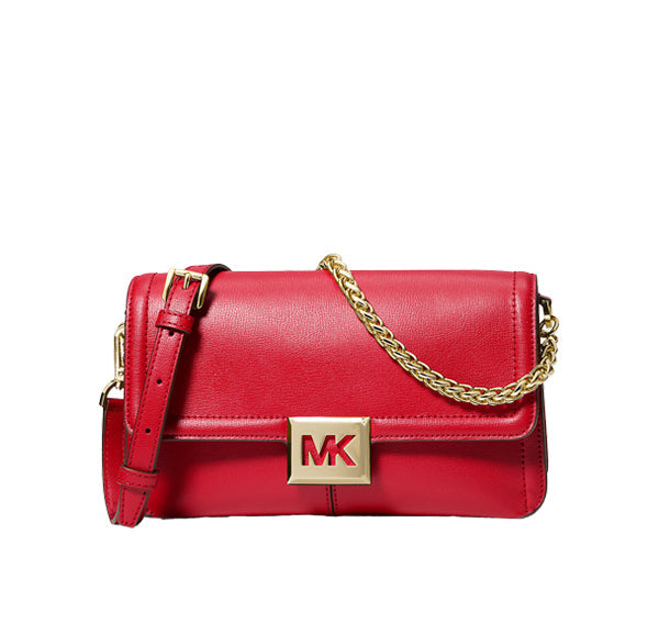 Michael Kors Women's Sonia Medium Leather Shoulder Bag Bright Red